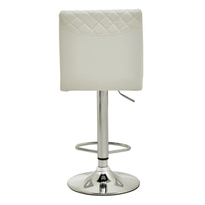 Dark Grey, Black, White Chrome Bar Stool With Round Base