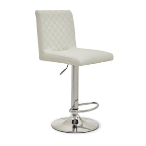 Dark Grey, Black, White Chrome Bar Stool With Round Base