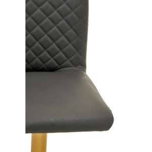 Dark Grey, Black, White And Gold Bar Stool With Round Base