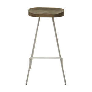 District Silver Metal Frame Bar Stool