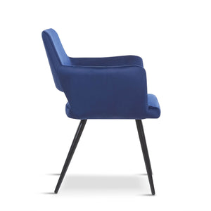 x2 Velvet Harrod Chair in Blue, Orange