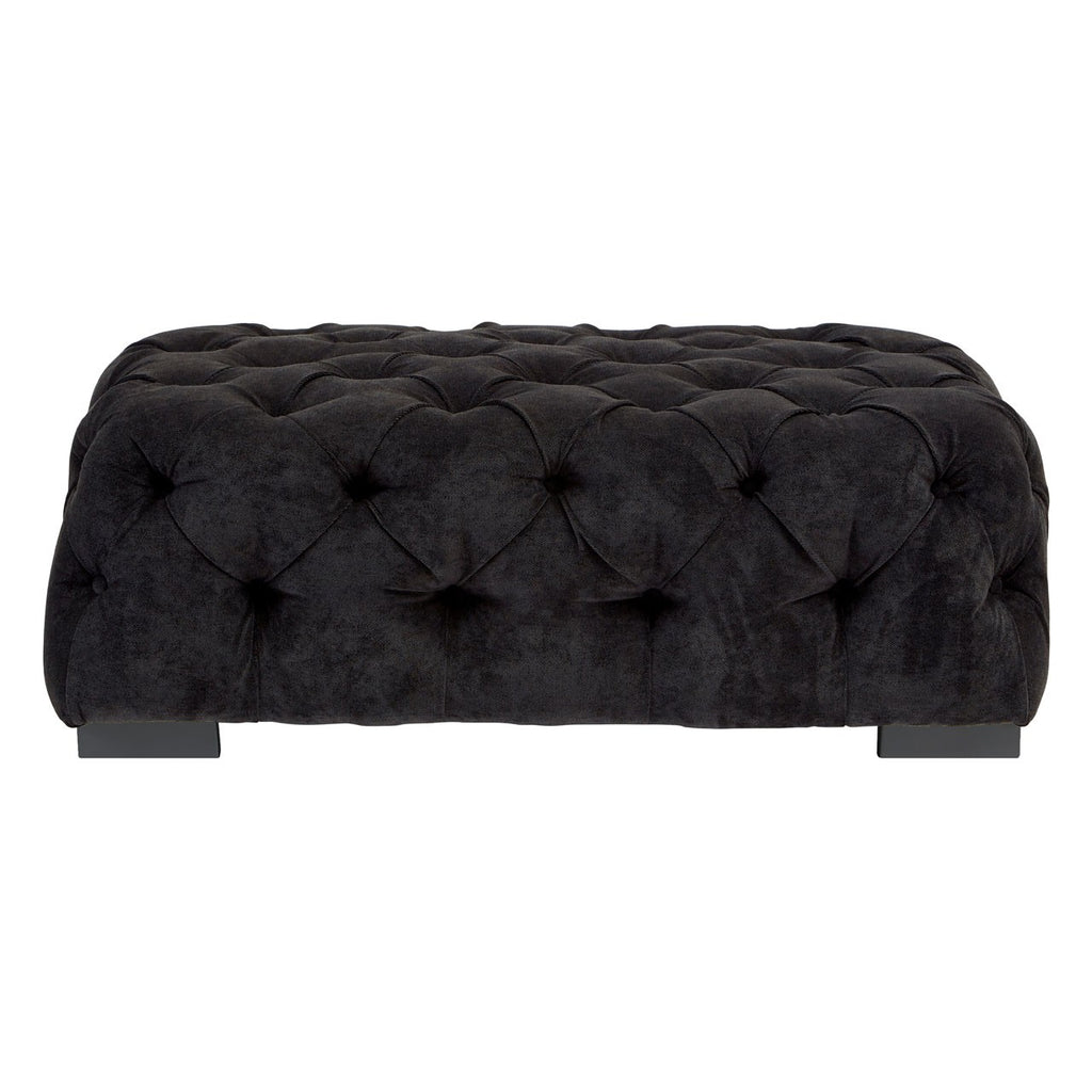 Fenton Black Fabric Footstool