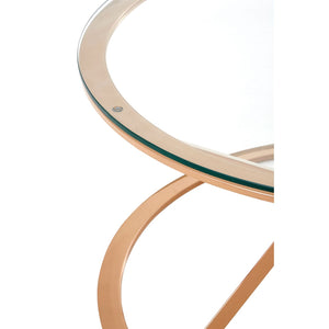 Allure Corseted Round Rose Gold Coffee Table