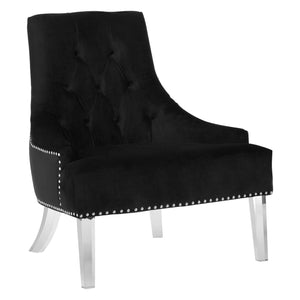 Clarence Button Tufted Black Chair