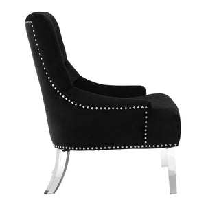 Clarence Button Tufted Black Chair