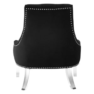 Clarence Button Tufted Black Chair