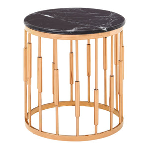 Alvaro Round Copper Finish Side Table