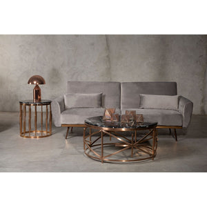 Alvaro Round Copper Finish Side Table