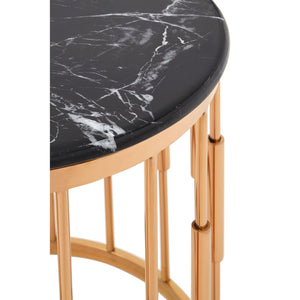 Alvaro Round Copper Finish Side Table