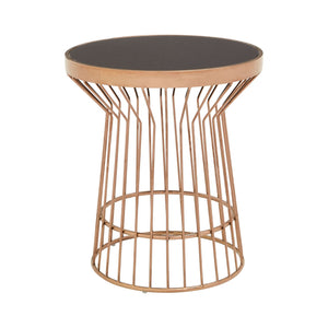 Alvaro Copper Finish Round Side Table