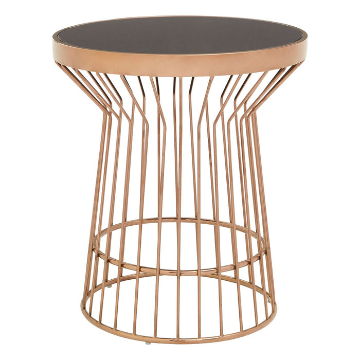 Alvaro Copper Finish Round Side Table