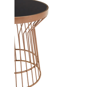 Alvaro Copper Finish Round Side Table