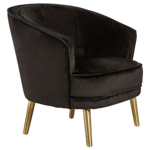 Louxor Black Velvet Round Chair