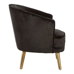 Louxor Black Velvet Round Chair