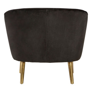 Louxor Black Velvet Round Chair