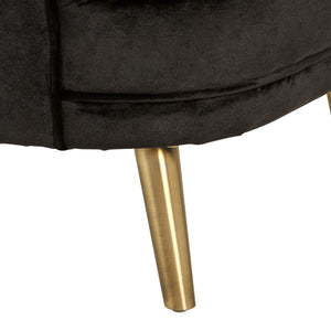 Louxor Black Velvet Round Chair