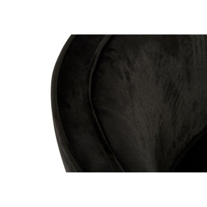 Louxor Black Velvet Round Chair