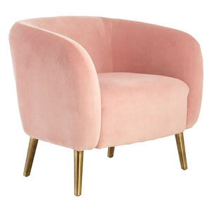 Louxor Pink, Grey Velvet Round Armchairs