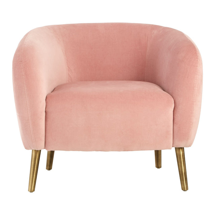 Louxor Pink, Grey Velvet Round Armchairs