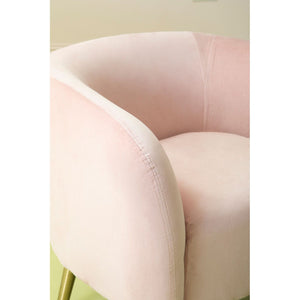 Louxor Pink, Grey Velvet Round Armchairs