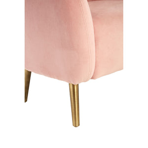 Louxor Pink, Grey Velvet Round Armchairs