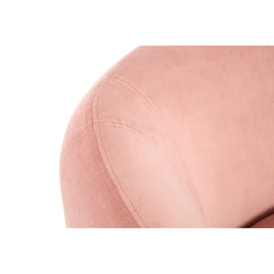 Louxor Pink, Grey Velvet Round Armchairs