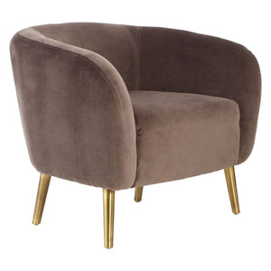 Louxor Pink, Grey Velvet Round Armchairs