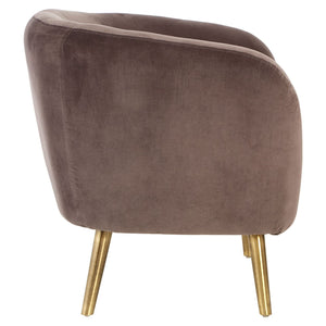 Louxor Pink, Grey Velvet Round Armchairs