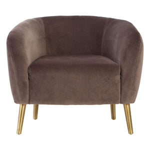 Louxor Pink, Grey Velvet Round Armchairs