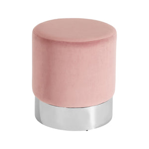 Vogue Pink Velvet Round Stool