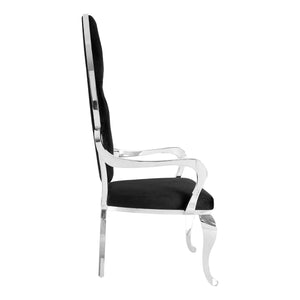 Novara Black Velvet / Silver, Rose Gold Baroque Chair