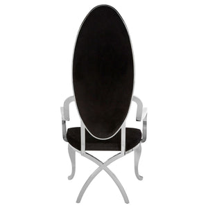 Novara Black Velvet / Silver, Rose Gold Baroque Chair