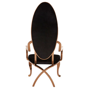 Novara Black Velvet / Silver, Rose Gold Baroque Chair