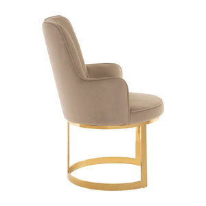 Eliza Beige Velvet Dining Chair