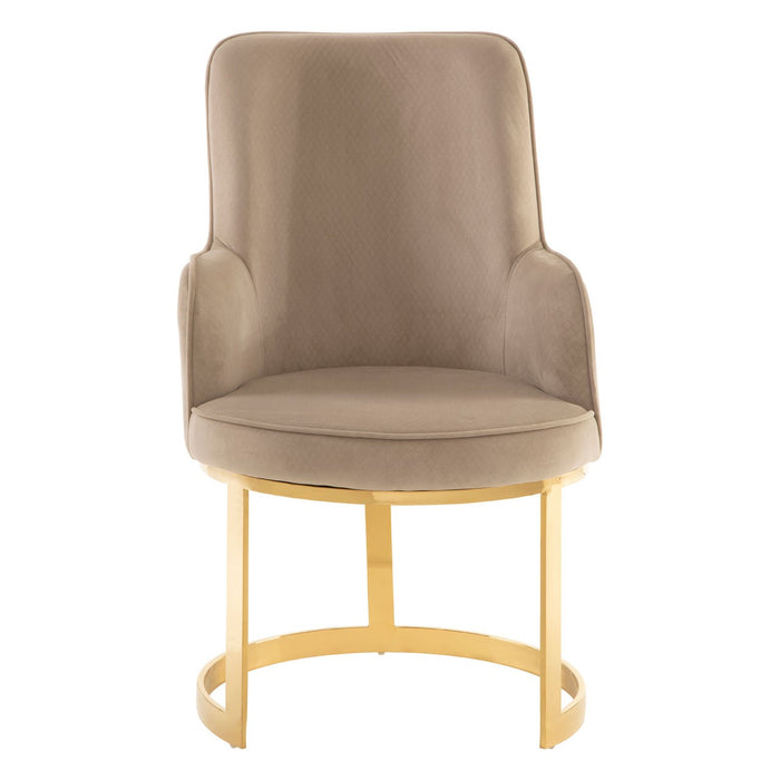 Eliza Beige Velvet Dining Chair