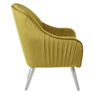 Louxor Mustard, Grey Velvet Armchairs