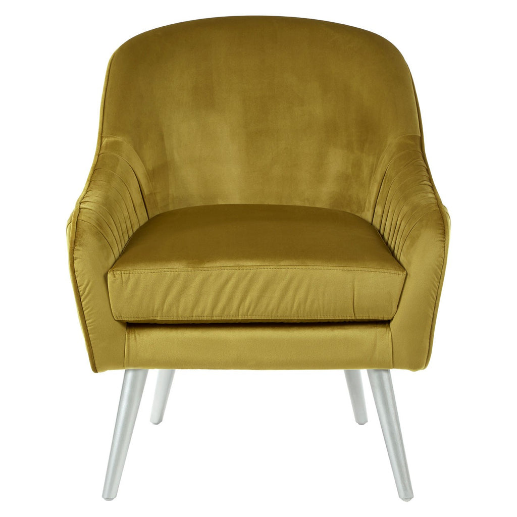 Louxor Mustard, Grey Velvet Armchairs