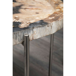 Relic Round/ Stainless Steel Base Side Table