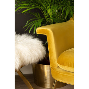 Anafi White Sheepskin Stool