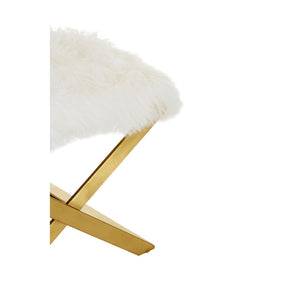 Anafi White Sheepskin Stool