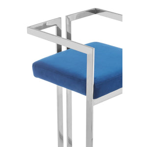 Azalea Blue, Black And Silver Bar Stools