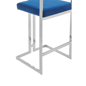 Azalea Blue, Black And Silver Bar Stools