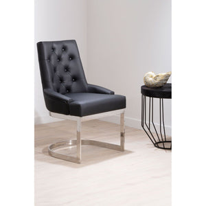 Azalea Black Leather Effect Dining Chair