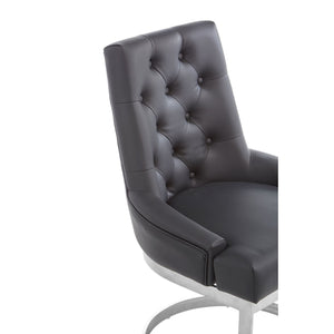 Azalea Black Leather Effect Dining Chair