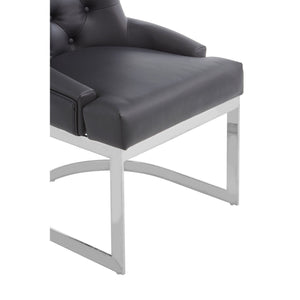 Azalea Black Leather Effect Dining Chair