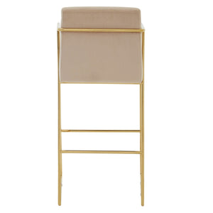 Piermount Mink Velvet & Gold Bar Stool