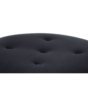 Manhattan Black Velvet Footstool