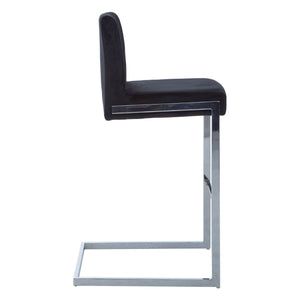 Tamzin Black Velvet Bar Chair With Low Back