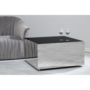 Carlox Square Chrome Finish Coffee Table