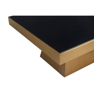 Carlox Square Gold Finish Coffee Table